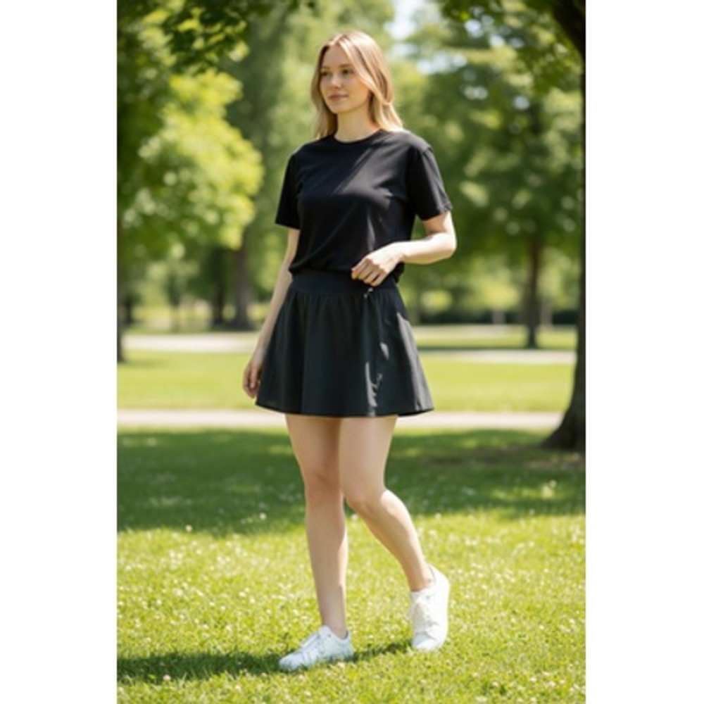 Spanx Skort Womens Small Black Get Moving High Rise Built-In Shorts Tennis Golf